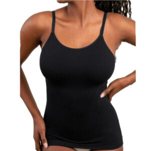 Shapermint Essentials All Day Every  Day Shaping Scoop Neck Cami Black Sz M